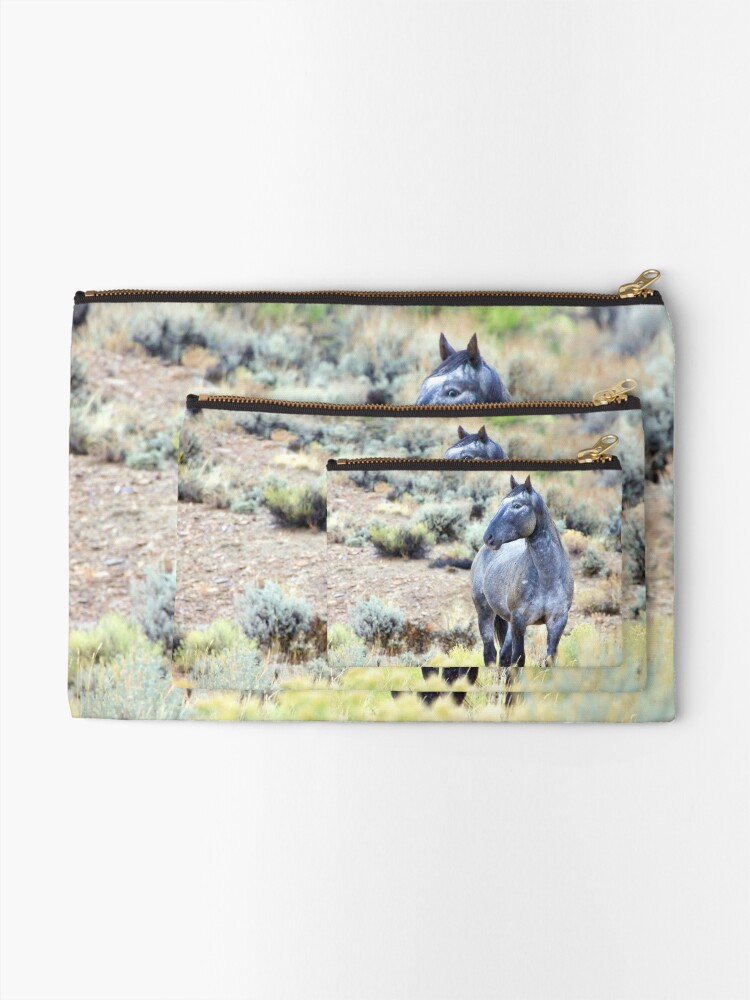 Alternate view of The Watchful Eye - Wild Blue Roan Stallion Zipper Pouch