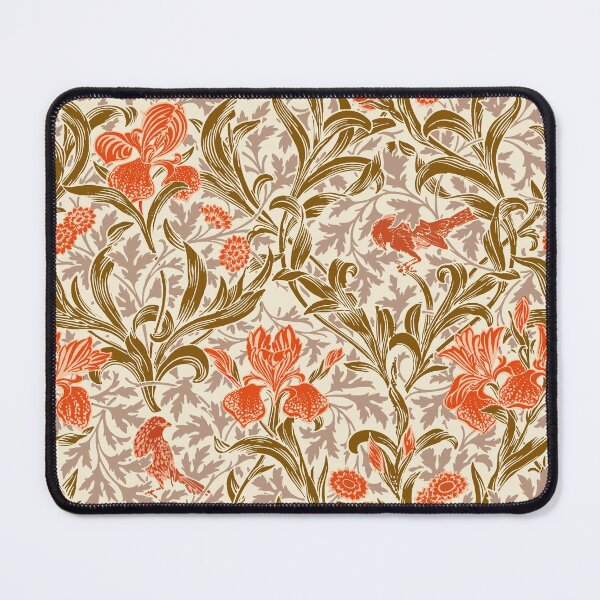 Artikelvorschau, William Morris Iris, Korallenorange, Braun und Beige entworfen und verkauft von Marymarice.
