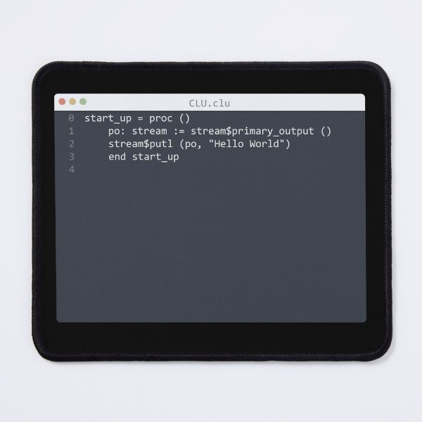 Item preview, . CLU language Hello World program sample in editor window designed and sold by IuriiVlasenko.