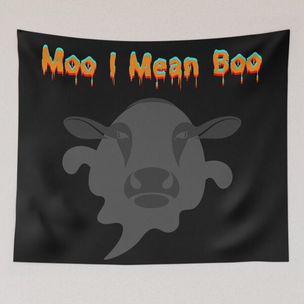 Item preview, Moo I Mean Boo Halloween Cow Ghost designed and sold by Bwaichigo.