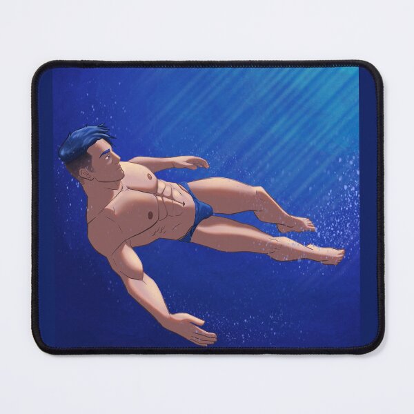 Item preview, A Swim in the Lake - Male Pinup Art designed and sold by SpellYouLater.