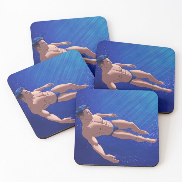 Item preview, A Swim in the Lake - Male Pinup Art designed and sold by SpellYouLater.
