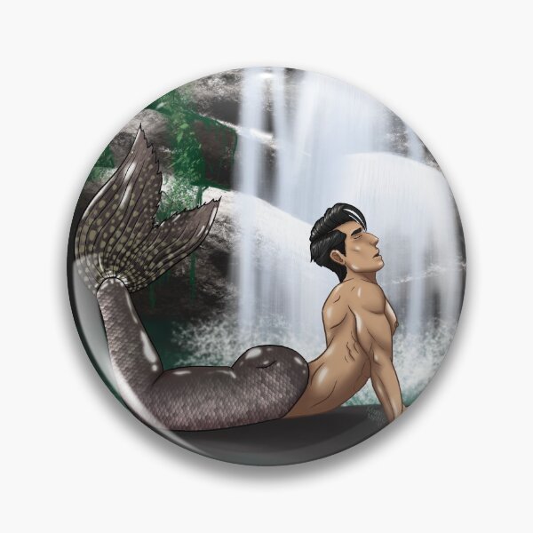 Item preview, The Lake Mermaid - Male Merman Pinup designed and sold by SpellYouLater.
