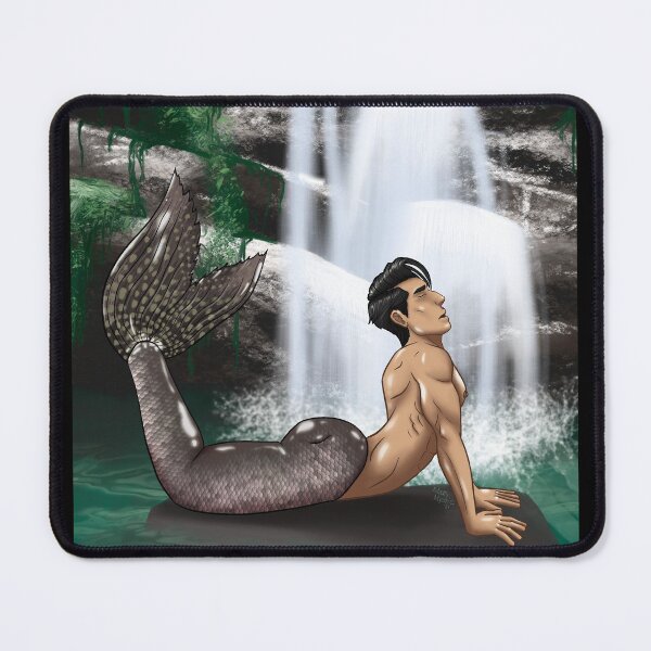 Item preview, The Lake Mermaid - Male Merman Pinup designed and sold by SpellYouLater.