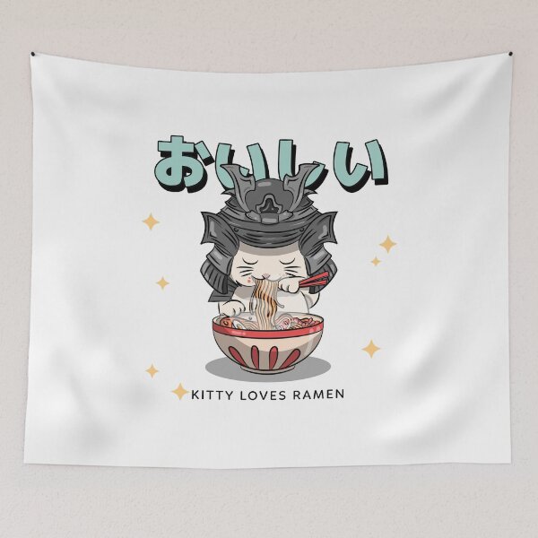Item preview, Kitty Loves Ramen designed and sold by TheHillSpruce.