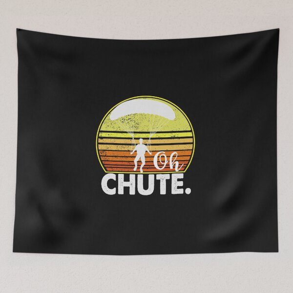 Aperçu de l'œuvre Parachutisme vintage amusant au coucher du soleil - Oh Chute créée et vendue par laiwole.