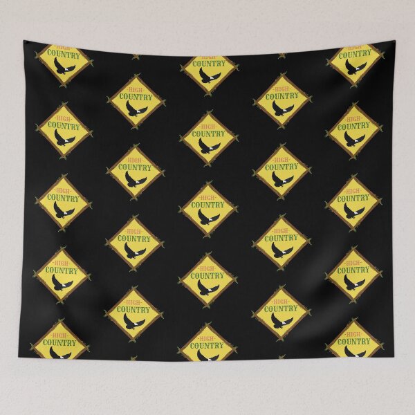 Item preview, High Country Log Diamond with Eagle-Yellow on Black designed and sold by HighCountry2021.