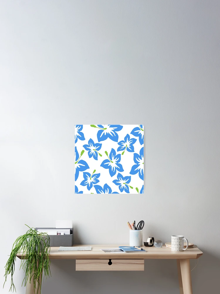 Thumbnail 2 of 3, Poster, Beautiful blue Flowers Pattern designed and sold by RafaelLima7.
