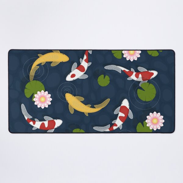 Japanese Koi Fish Pond Desk Mat