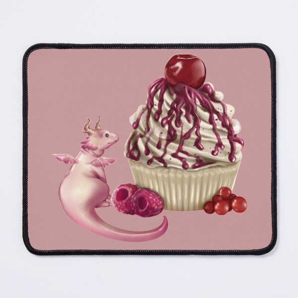 Item preview, Cute pink dragon with tasty cherry cupcake designed and sold by Gamical.