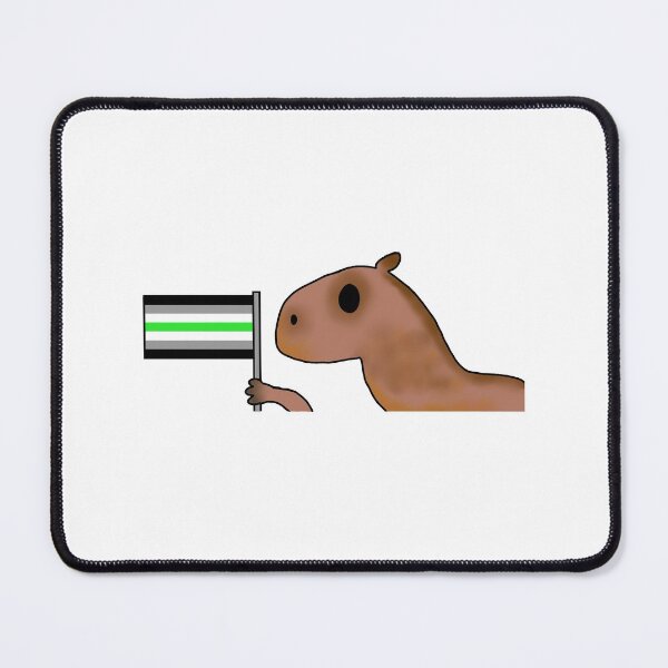 Item preview, capybara with agender flag designed and sold by EmoGayWorm.