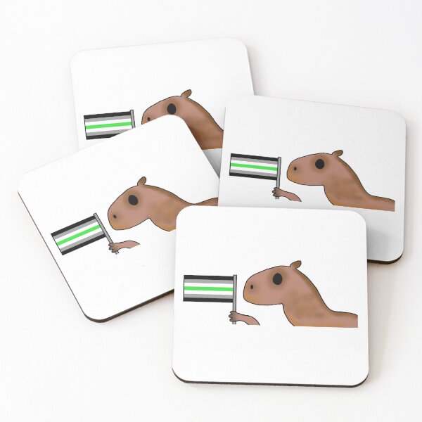 Item preview, capybara with agender flag designed and sold by EmoGayWorm.