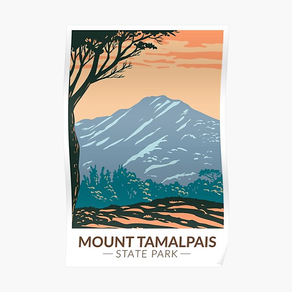 Mount Tamalpais State Park California Vintage Poster