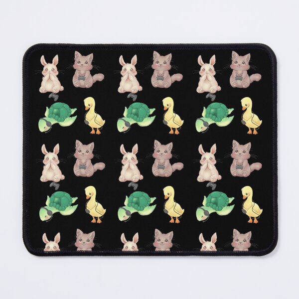 Item preview, Cute bunny, kitten, turtle and duck gamer pattern designed and sold by Gamical.