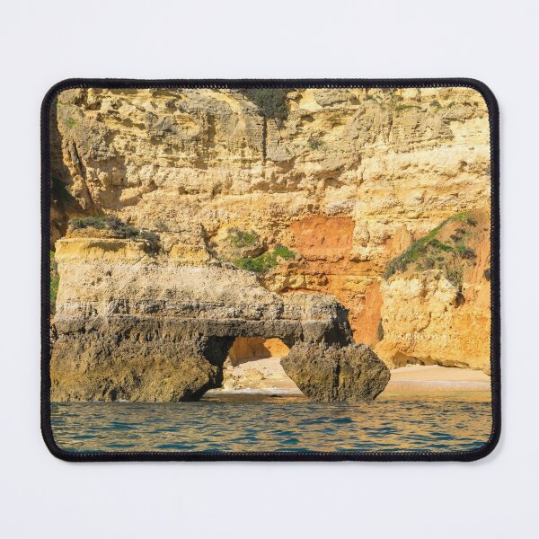 Item preview, Algarve Gold Coast Sail - Bold Colored Seacliffs with a Natural Arch in Lagos Portugal designed and sold by Georgia Mizuleva.
