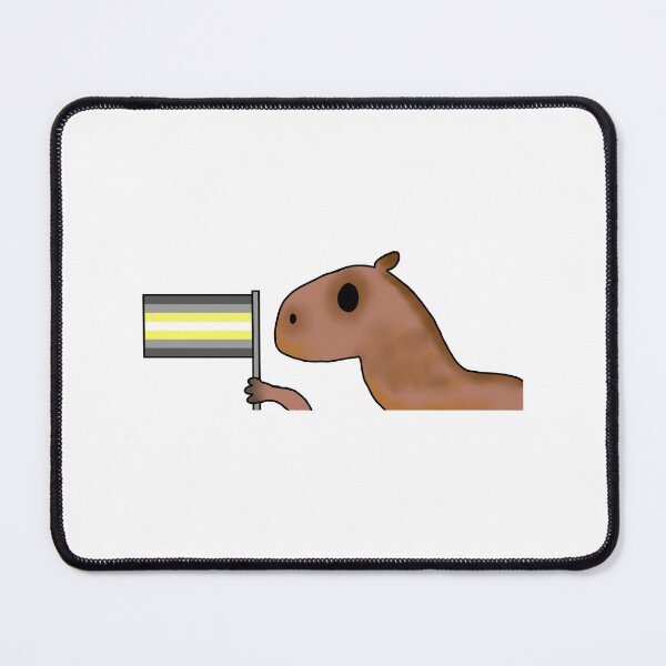 Item preview, capybara with yellow demienby flag designed and sold by EmoGayWorm.