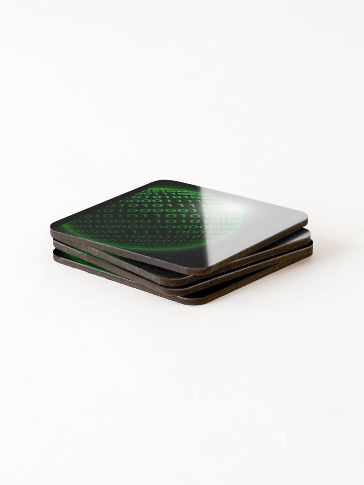 Thumbnail 4 of 5, Coasters (Set of 4), Green Matrix Sphere designed and sold by RiggsBubble.
