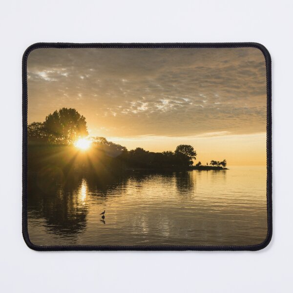 Item preview, Beneath the Cloudbank Behind the Trees - Glorious Lakeside Sunrise designed and sold by Georgia Mizuleva.
