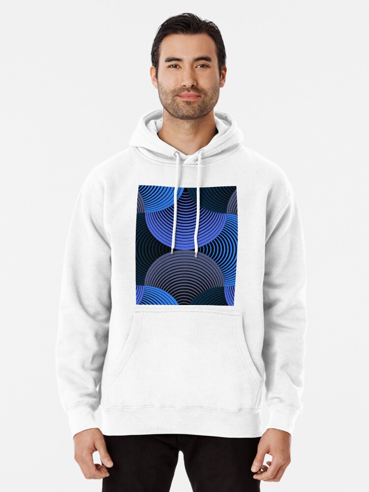 Blue abstract circles Pullover Hoodie