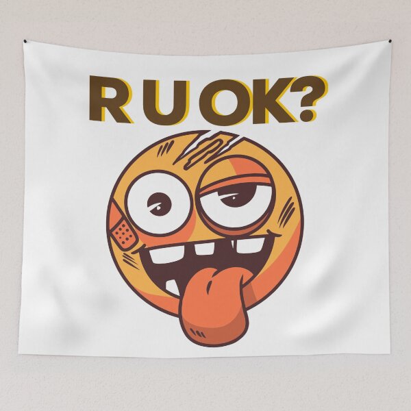 Item preview, Goofy r u ok emoji designed and sold by blueprint198686.