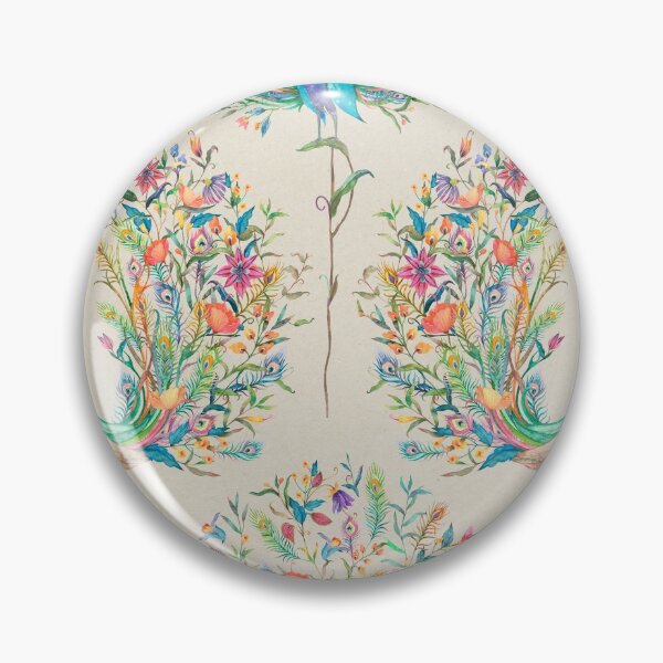 Item preview, Seamless pattern with watercolor peacock and flower illustration designed and sold by Sarwat Reza.