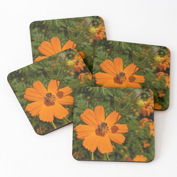 Item preview, Bumblebee on orange flower designed and sold by iloveplantsalot.