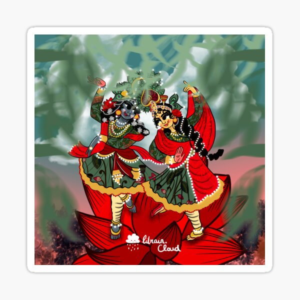 peacock dance by Radha Krishna Sticker