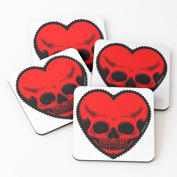 Item preview, Red Skull Heart designed and sold by MadeByJenBlack.