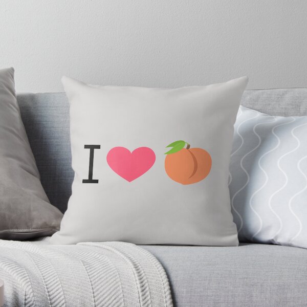 Peach emoji shaped clearance pillow