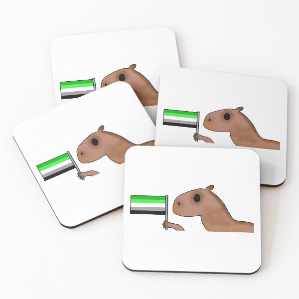 Item preview, capybara with aro flag designed and sold by EmoGayWorm.
