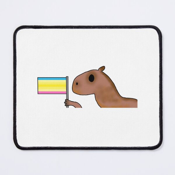 Item preview, capybara with transneutral flag designed and sold by EmoGayWorm.