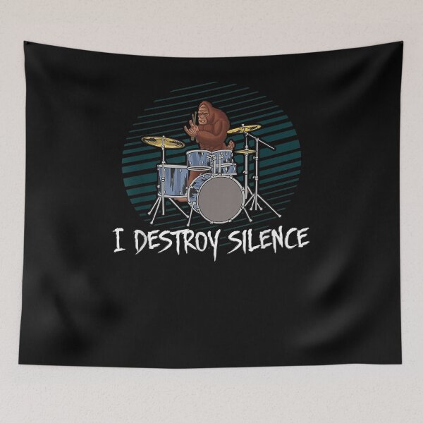 Item preview, I Destroy Silence Drums Bigfoot Drummer Funny  designed and sold by bar0zysbertha.