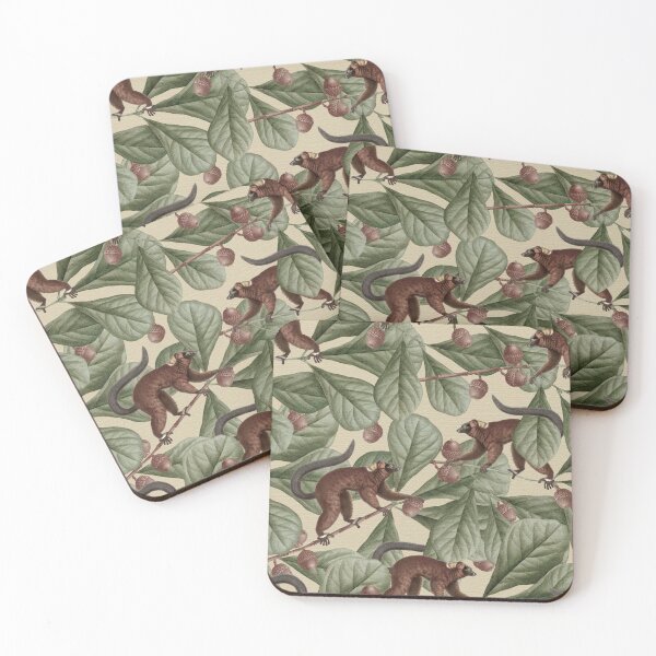Item preview, Lemur seamless pattern background illustration designed and sold by Sarwat Reza.