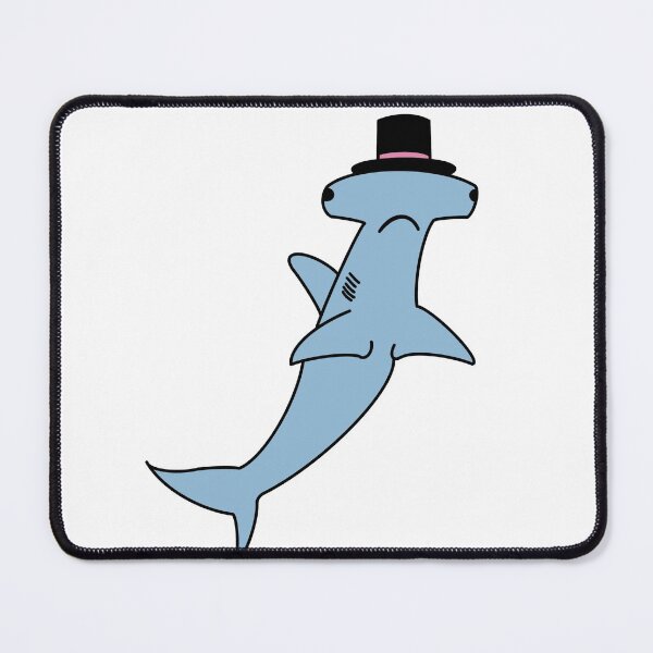 Item preview, Hammerhead shark wearing a top hat drawing designed and sold by Emily Snead.
