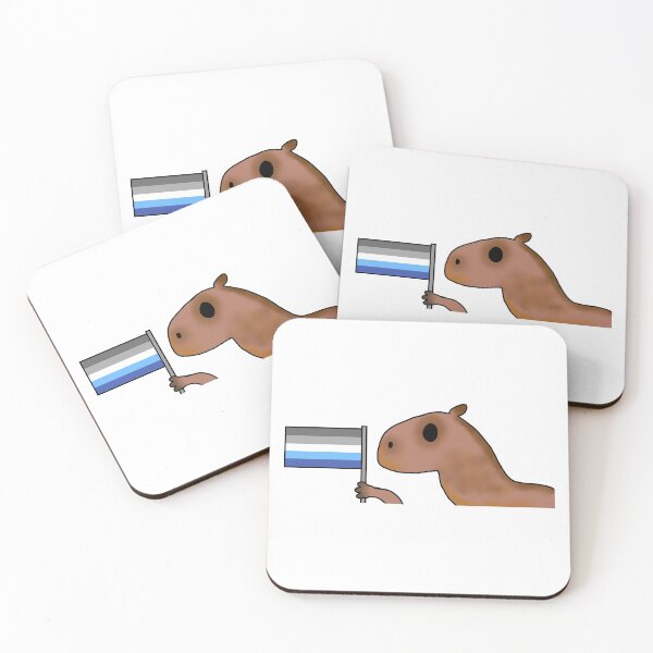 Item preview, capybara with amid flag designed and sold by EmoGayWorm.