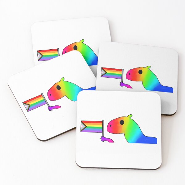 Item preview, rainbow capybara with progress flag designed and sold by EmoGayWorm.