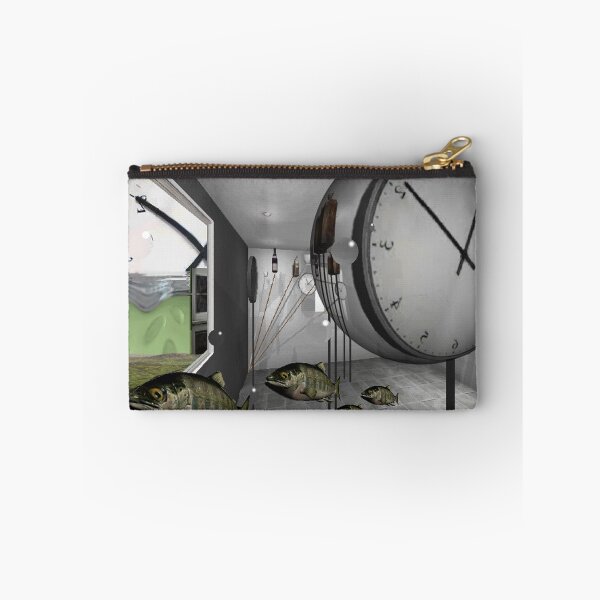 Item preview, Clock and escaped fish designed and sold by Lawrence Alfred Powell.