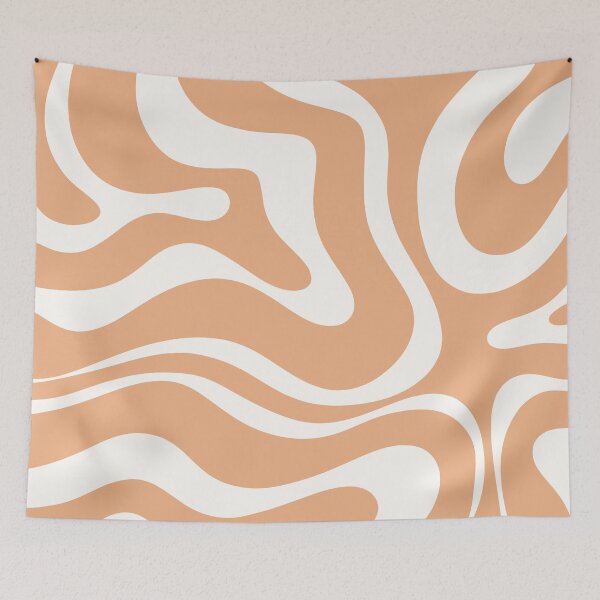 Item preview, Modern Liquid Swirl Abstract Pattern Square in Buff designed and sold by kierkegaard.