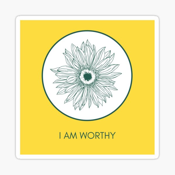 I Am Worthy Yellow Sticker