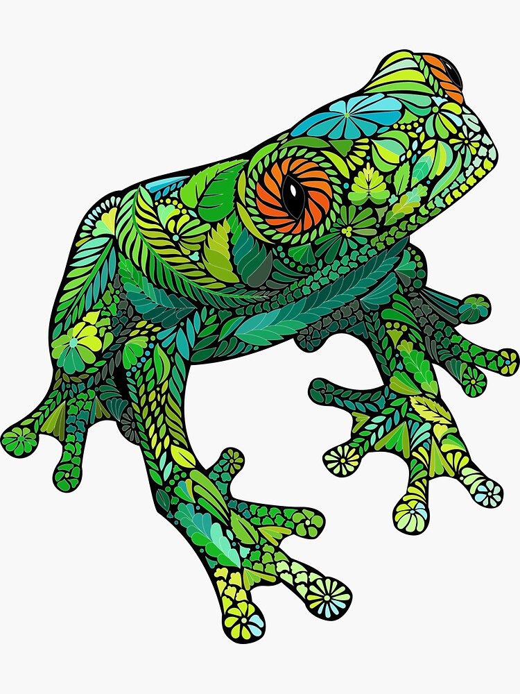 Thumbnail 3 of 3, Sticker, Stained Glass Frog designed and sold by lthurman08.