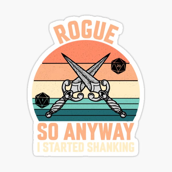 Aperçu de l'œuvre DnD Rogue Shanking Rétro créée et vendue par Oof Designs.