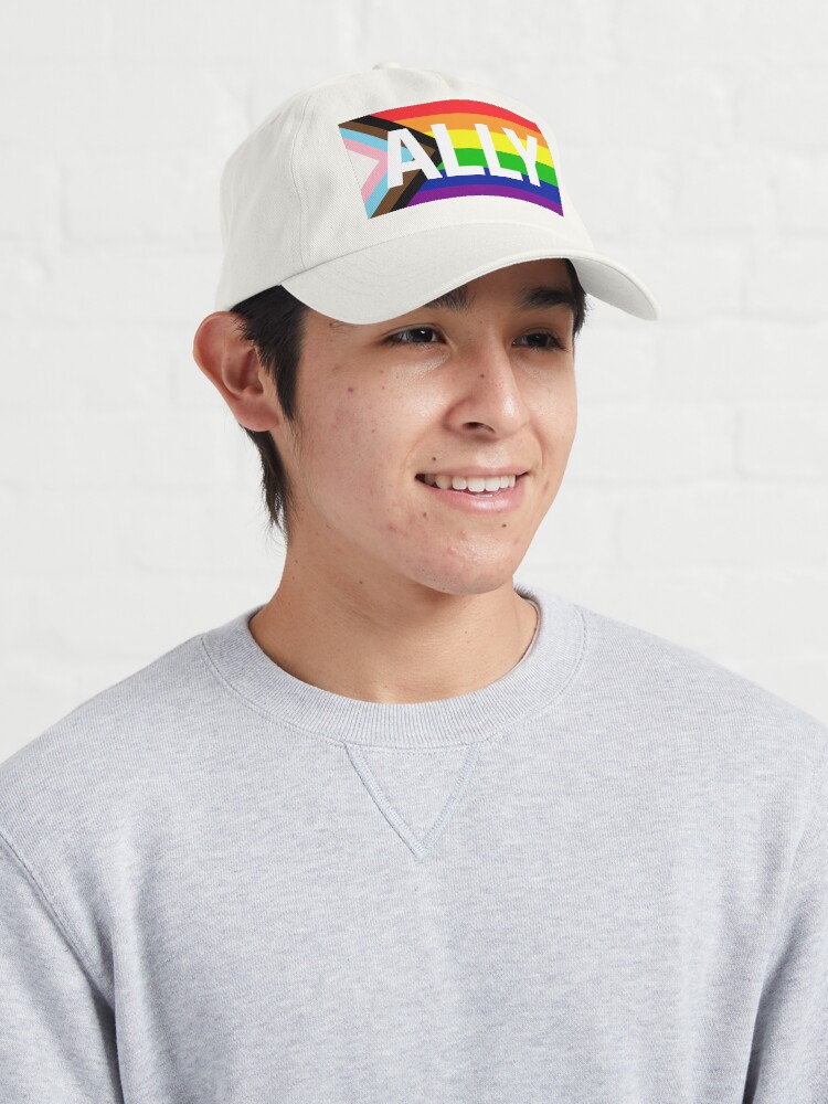 Thumbnail 3 of 7, Cap, Progress Pride Flag ALLY designed and sold by NYXFN.