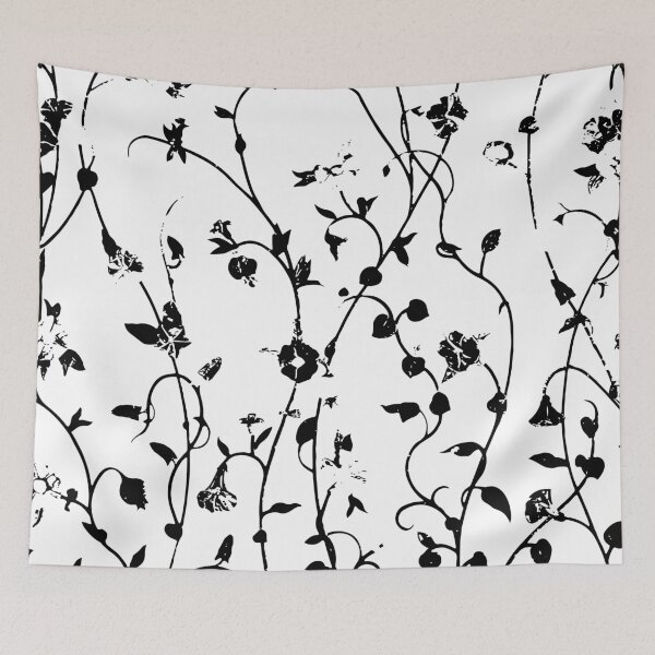 Item preview, "Black flowers" pattern designed and sold by MC Art Studio.