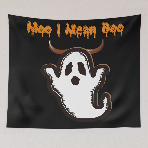 Item preview, Moo I Mean Boo Halloween Cow Ghost Costume designed and sold by Bwaichigo.