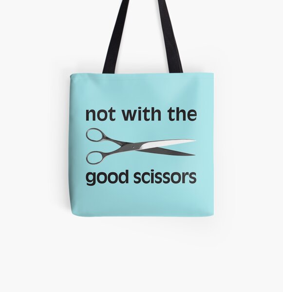 Not with the good scissors! - Blue colour way All Over Print Tote Bag