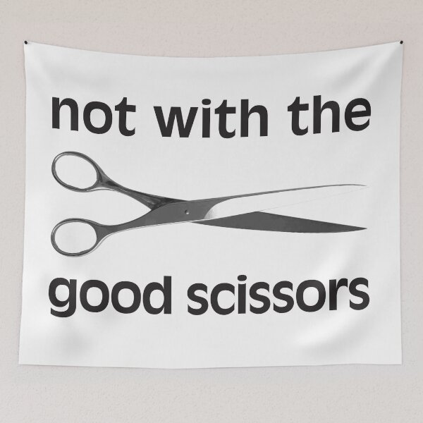 Item preview, Not with the good scissors! - Blue colour way designed and sold by Neroli Henderson.