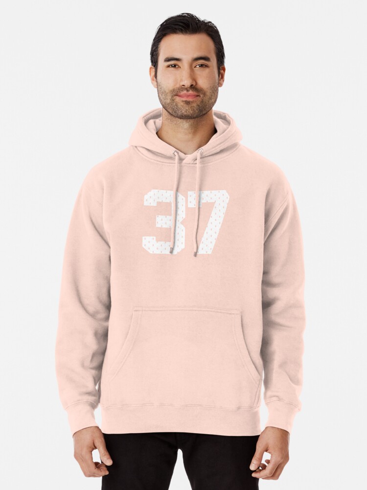 37 Thirty-Seven Number Sports Red Texture Jersey Thirty-Seven Pullover Hoodie