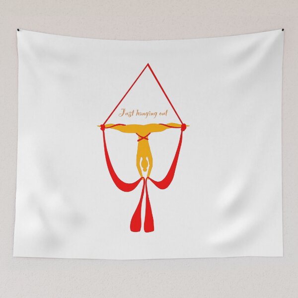 Item preview, Just hanging out funny aerial silk pun joke orange yellow and red designed and sold by -Lily-Anne-.