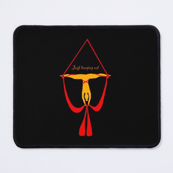 Item preview, Just hanging out funny aerial silk pun joke orange yellow and red (black background) designed and sold by -Lily-Anne-.
