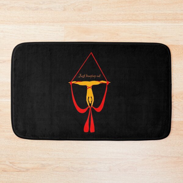 Item preview, Just hanging out funny aerial silk pun joke orange yellow and red (black background) designed and sold by -Lily-Anne-.